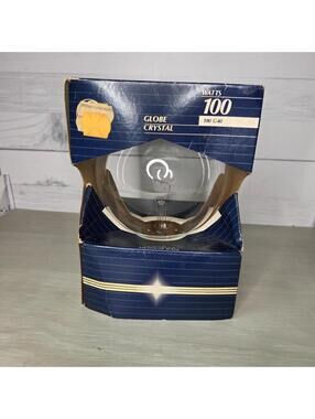 GE 100 Watt 3.5" Globe Crystal Light Bulb Medium Base Incandescent